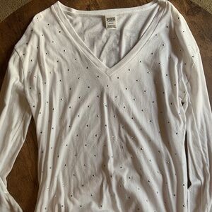 Victorias Secret PINK VNeck Rhinestone Long Sleeve